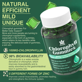 Gummies de chlorophylle LILICARE sur fond blanc