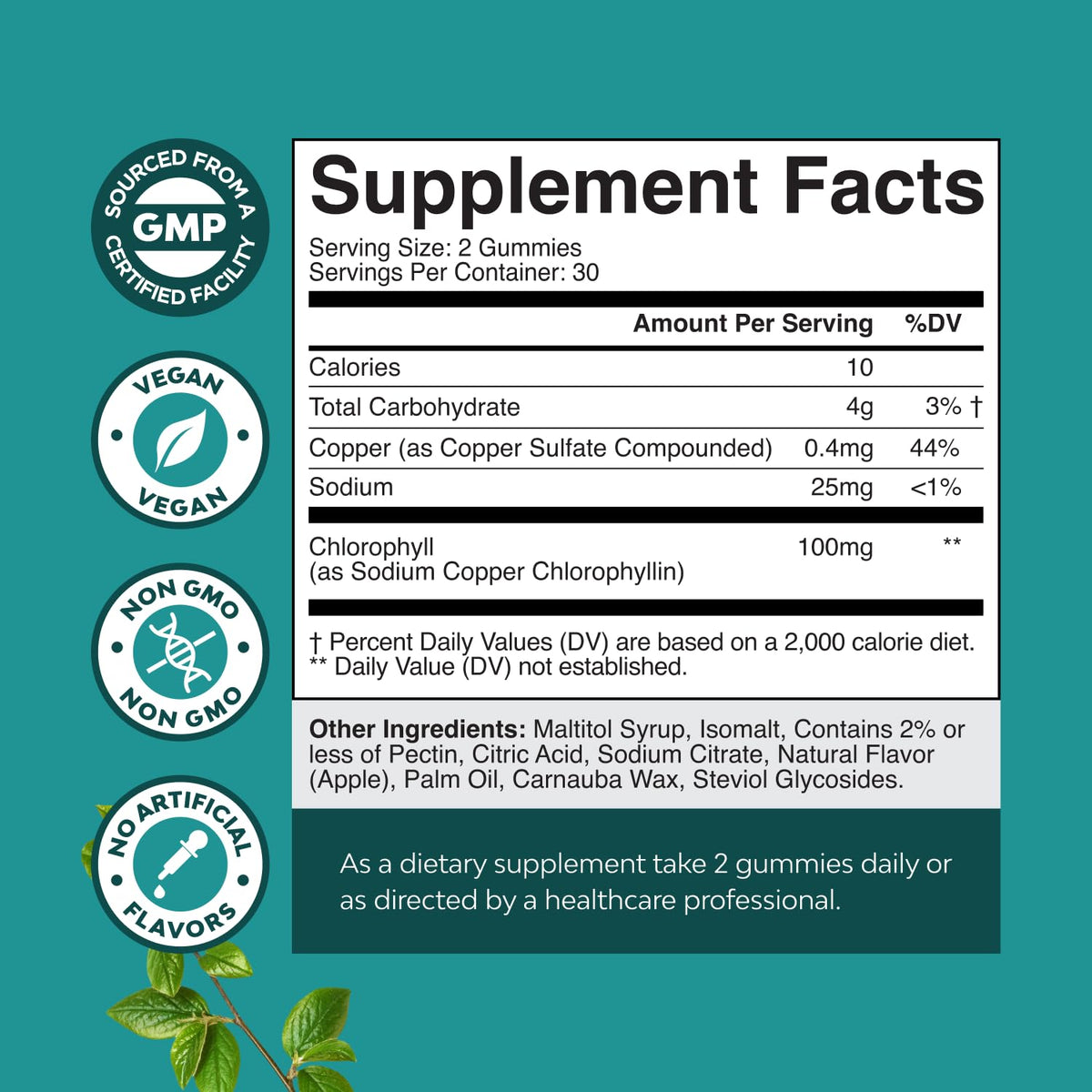 Gummies de chlorophylle Natures Craft, utilisation quotidienne