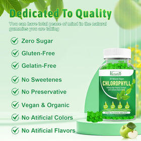 Gummies de Chlorophylle Vazatisi sur un fond blanc
