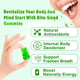 Gummies de Chlorophylle Vazatisi sur une table en bois