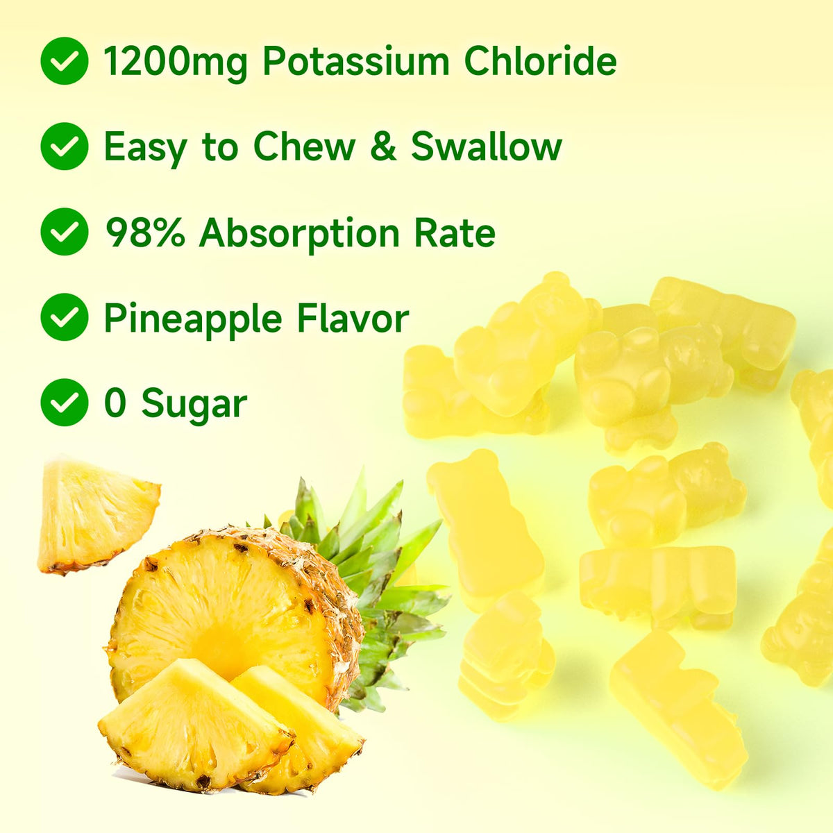Gummies de chlorure de potassium softbear, texture des gummies