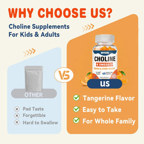 Gummies de Choline ABYSSUS, affichage des 60 comprimés