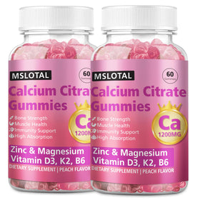 Gummies de citrate de calcium 1200 mg goût pêche en boîte