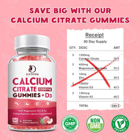 Gummies de citrate de calcium de LUCNVEM montrant la texture