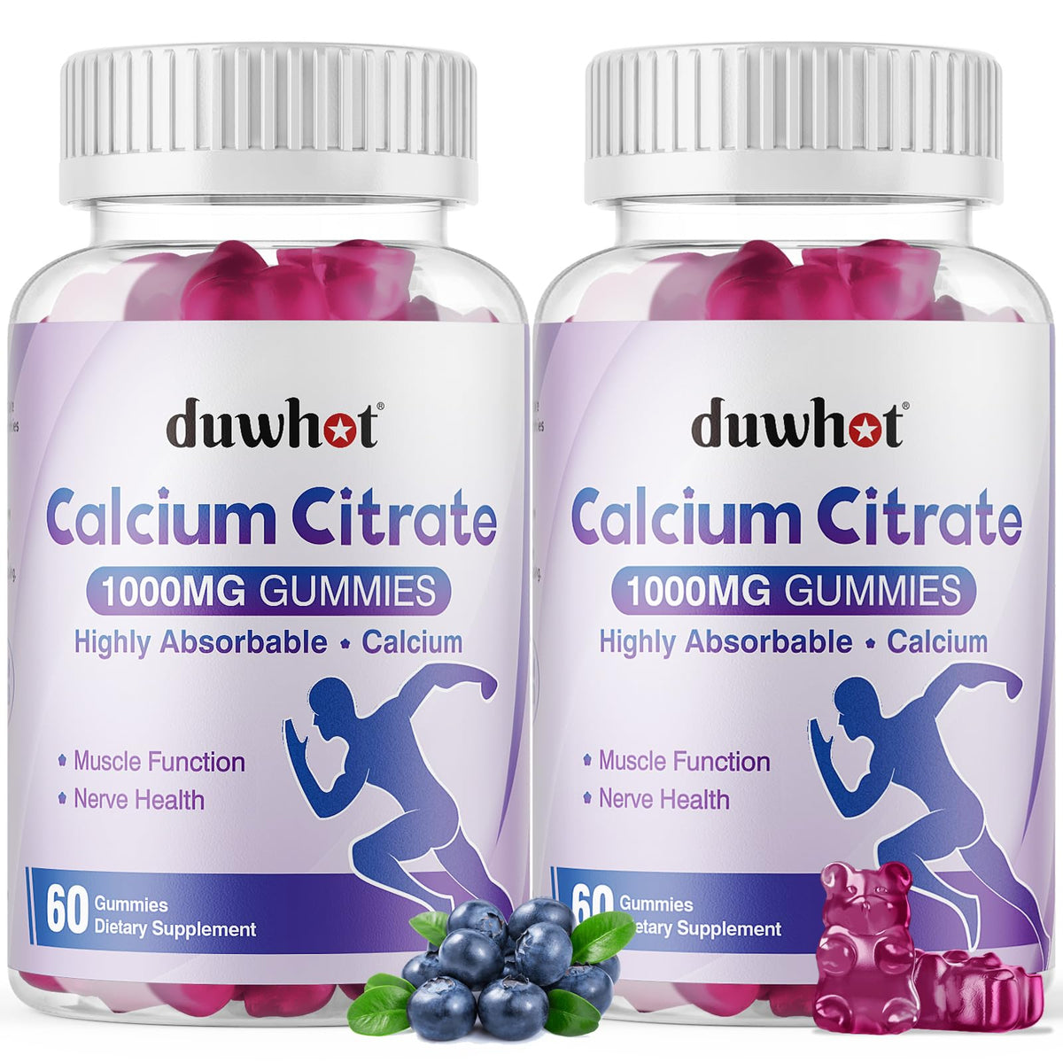 Gummies de citrate de calcium duwhot en pot de 431g