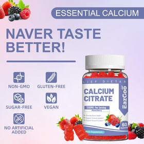 Gummies de citrate de calcium EAZGOO 1200mg, ingrédients naturels