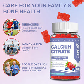 Gummies de citrate de calcium EAZGOO 1200mg, présentation sur table