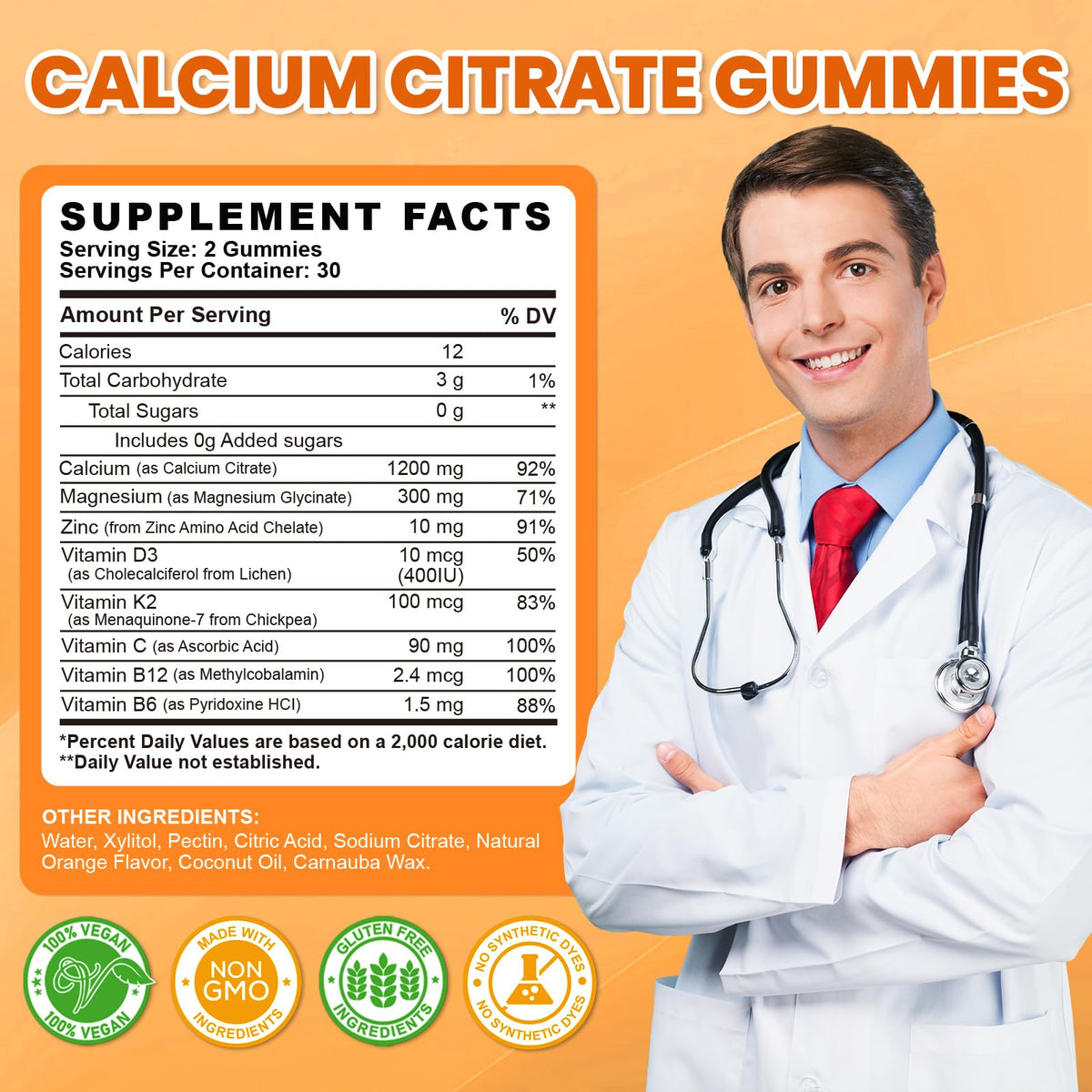 Gummies de citrate de calcium GZ HAOYUAN avec fruits, présentation lifestyle