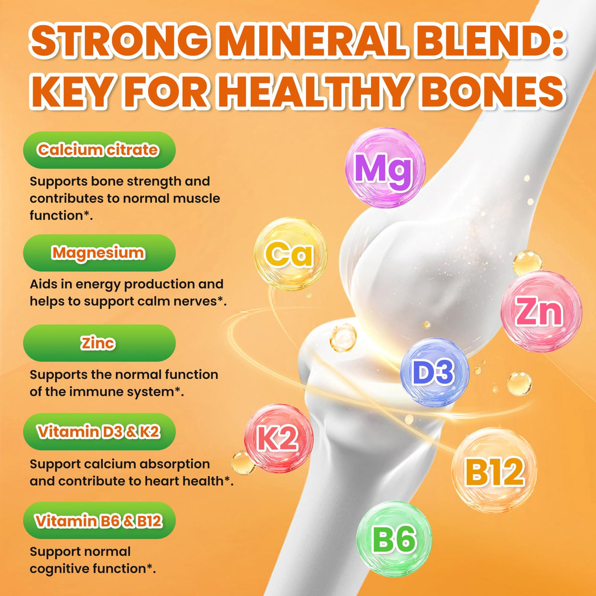 Gummies de citrate de calcium GZ HAOYUAN avec informations nutritionnelles