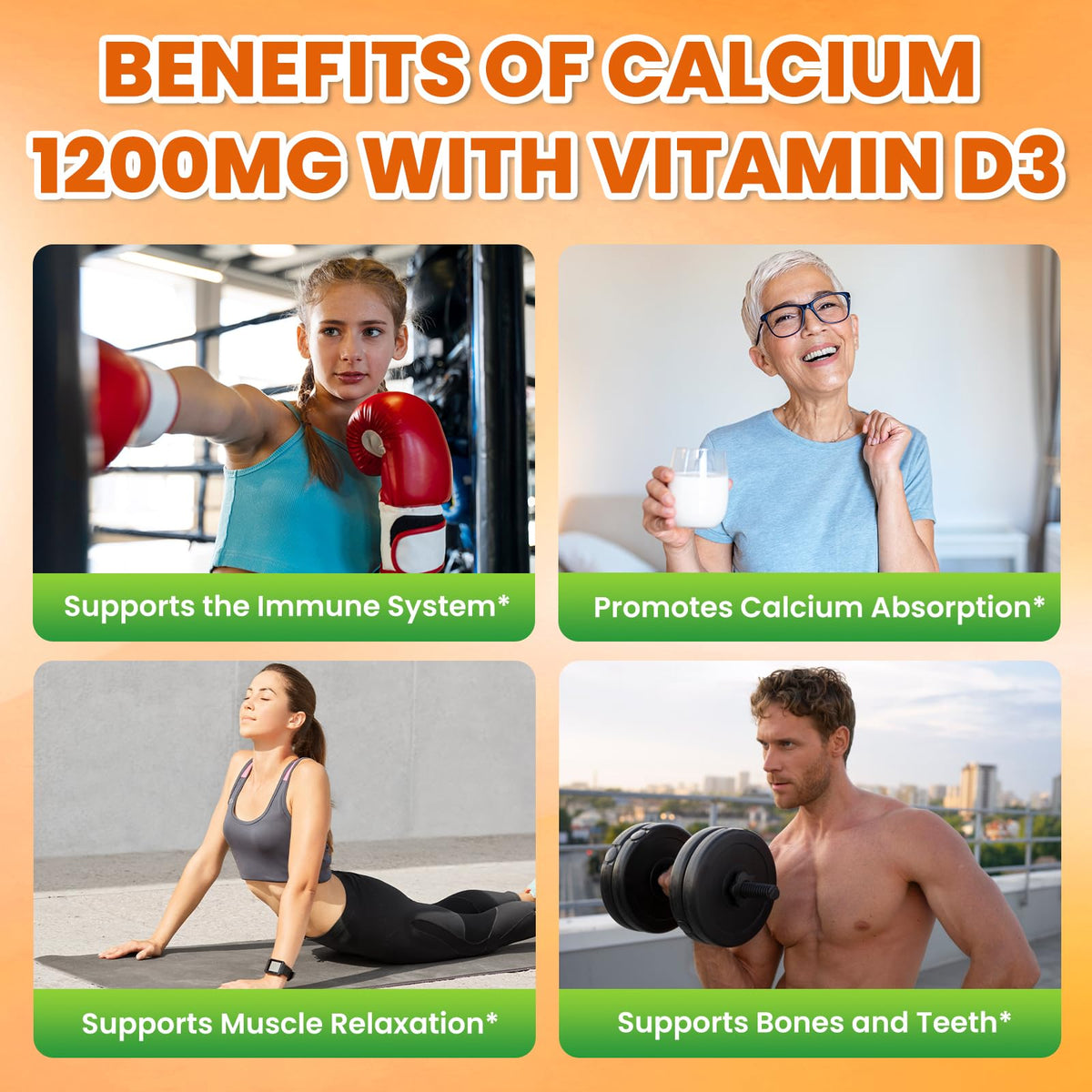 Gummies de citrate de calcium GZ HAOYUAN avec vitamines D3 et K2