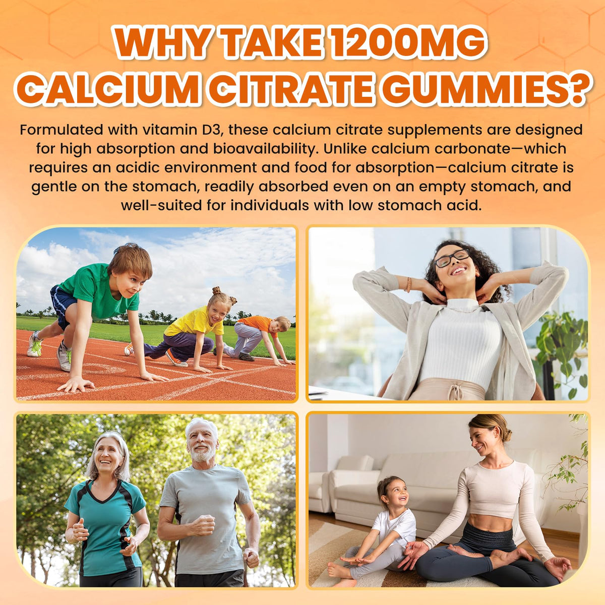 Gummies de citrate de calcium GZ HAOYUAN, boîte vue de haut