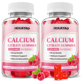 Gummies de Citrate de Calcium HUUAYAO 1200mg, pot de 120 gummies