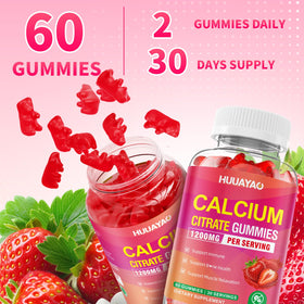 Gummies de citrate de calcium HUUAYAO sur une assiette