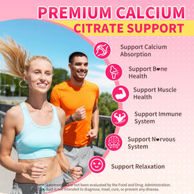 Gummies de citrate de calcium HUUAYAO sur une table avec des fraises