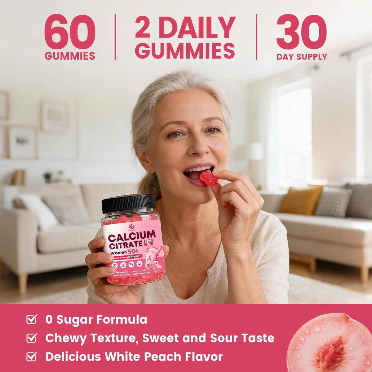 Gummies de citrate de calcium JIANKYTZ au sein d'une routine santé