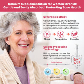 Gummies de citrate de calcium JIANKYTZ dans une main, prêt à être consommé