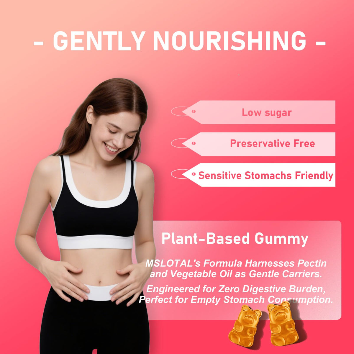 Gummies de Citrate de Calcium MSLOTAL avec une cuillère à côté