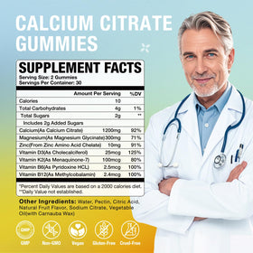 Gummies de Citrate de Calcium MSLOTAL montrant la texture et la couleur