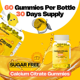 Gummies de citrate de calcium Nutrisnaps, détail sur l'emballage