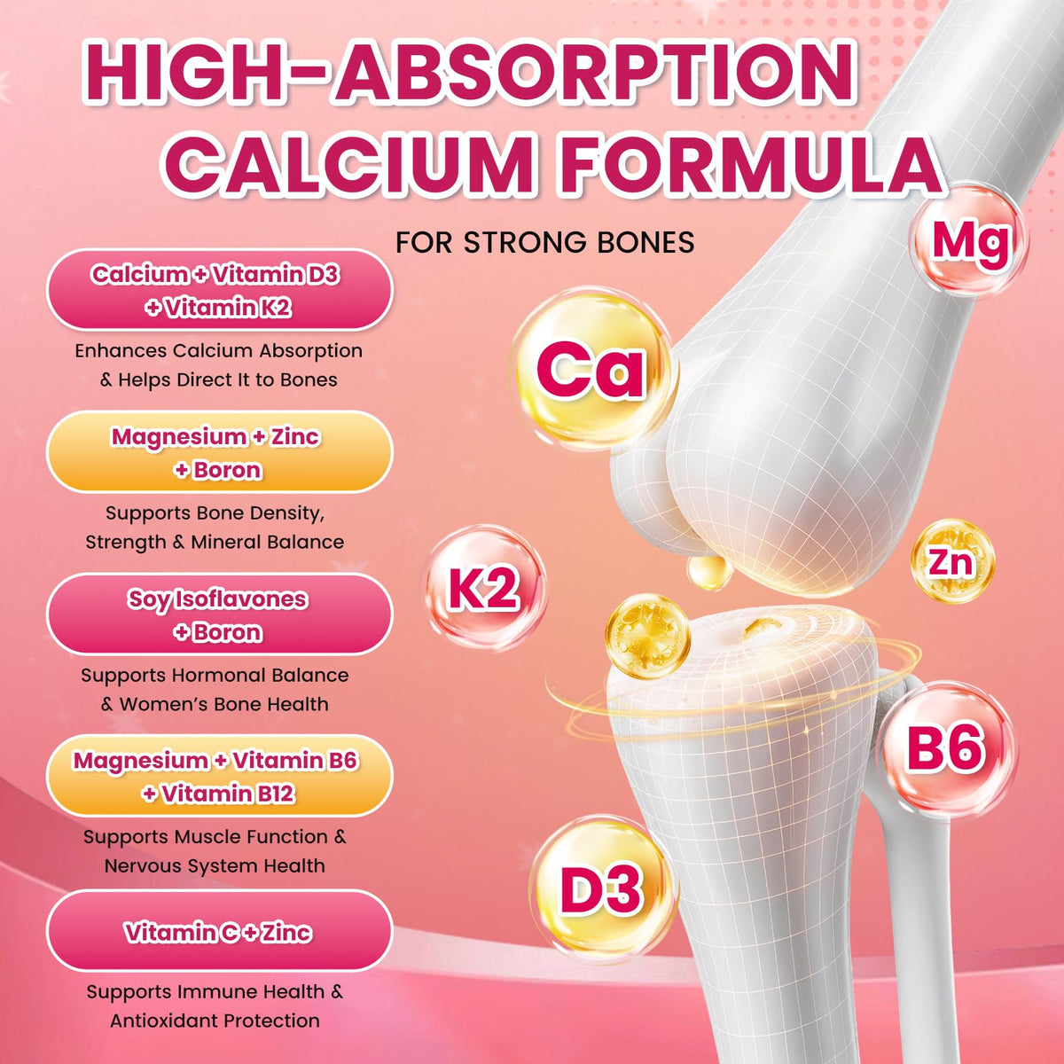 Gummies de citrate de calcium SEPT YAN avec fraises