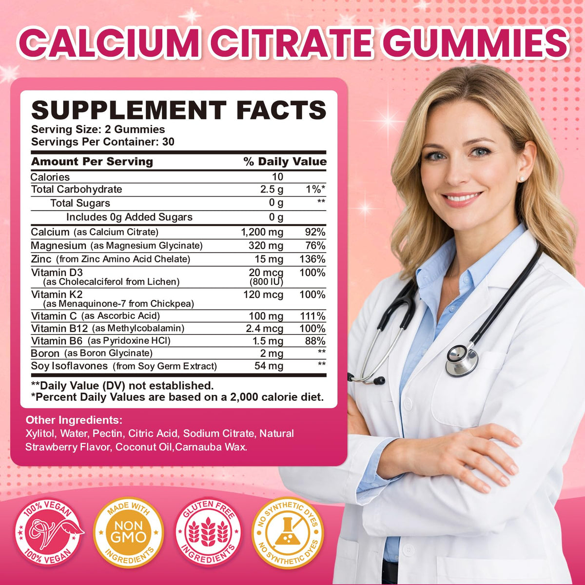 Gummies de citrate de calcium SEPT YAN, vue de face