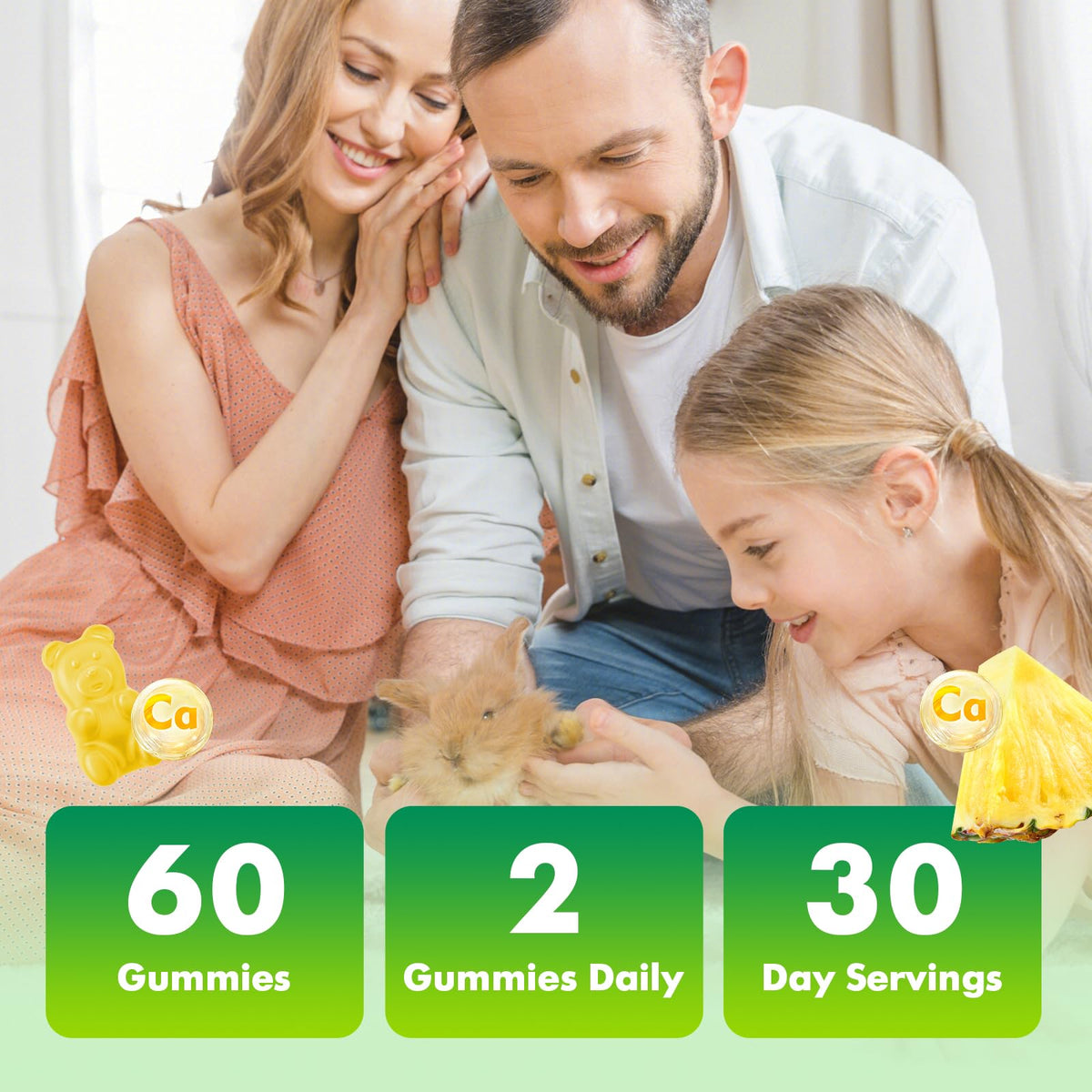 Gummies de citrate de calcium VCCHUYH 1200 mg, affichage des valeurs nutritionnelles