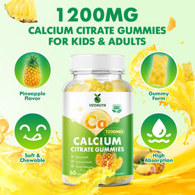 Gummies de citrate de calcium VCCHUYH 1200 mg, détail sur le goût ananas