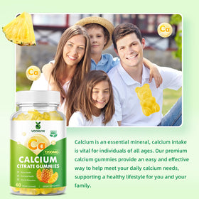 Gummies de citrate de calcium VCCHUYH 1200 mg, ingrédients principaux