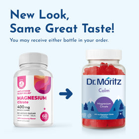 Gummies de Citrate de Magnésium DR. MORITZ, gummies dans une main
