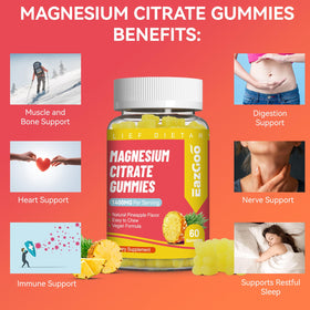 Gummies de citrate de magnésium EAZGOO, vue de dessus