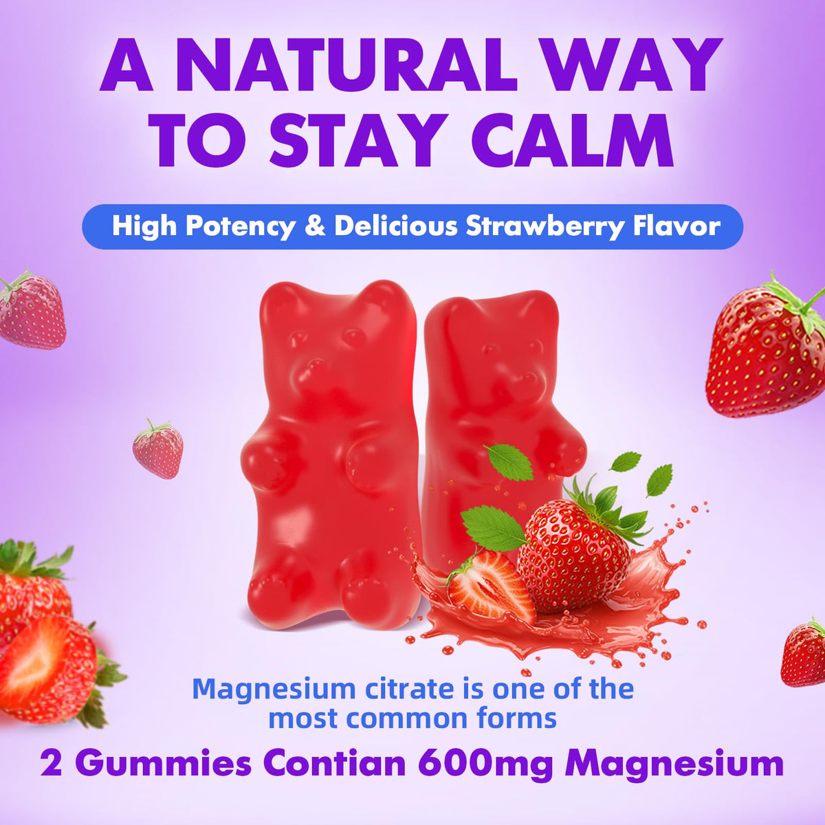 Gummies de citrate de magnésium GrnLife, vue de côté du flacon