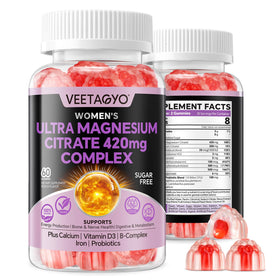 Gummies de citrate de magnésium VEETAGYO 420mg 60 Cts vue de face