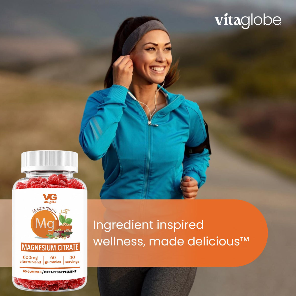Gummies de citrate de magnésium VITA GLOBE, ingrédients