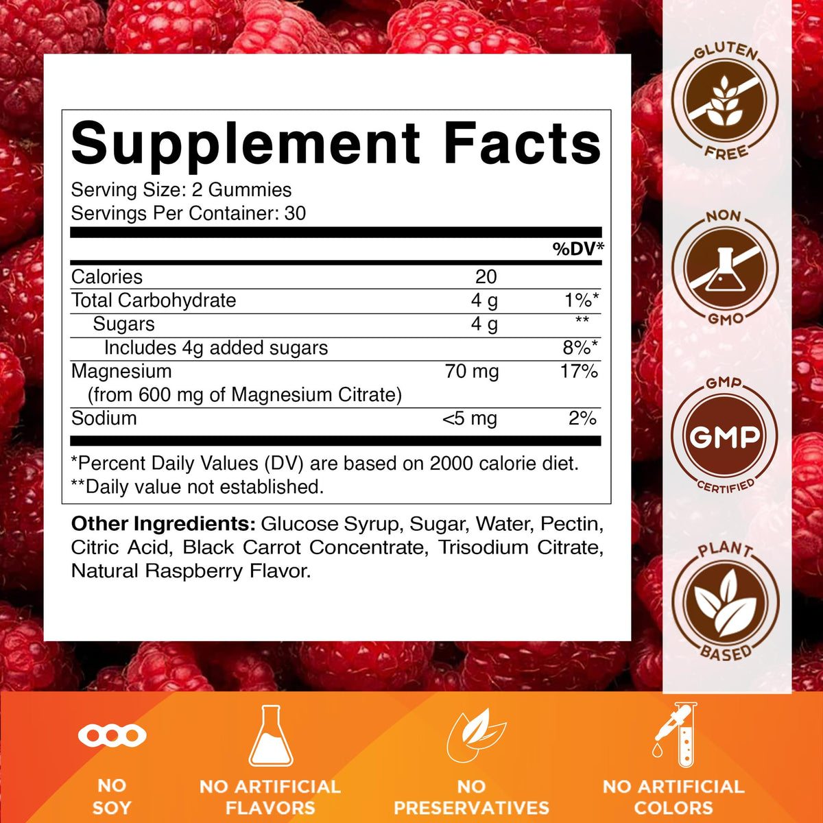 Gummies de Citrate de Magnésium Vitamatic 600mg sur une table