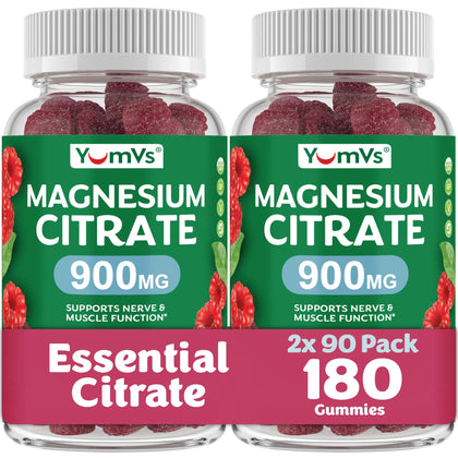 Gummies de citrate de magnésium YUM-V'S au goût framboise, emballage avant