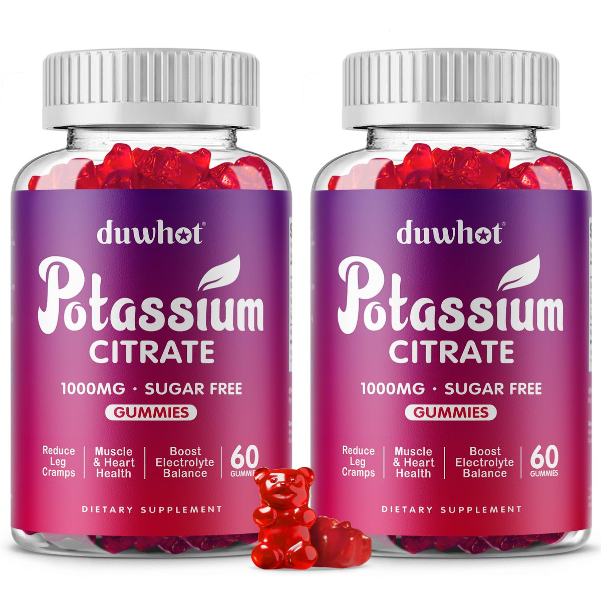 Gummies de citrate de potassium duwhot 1000mg, vue de face