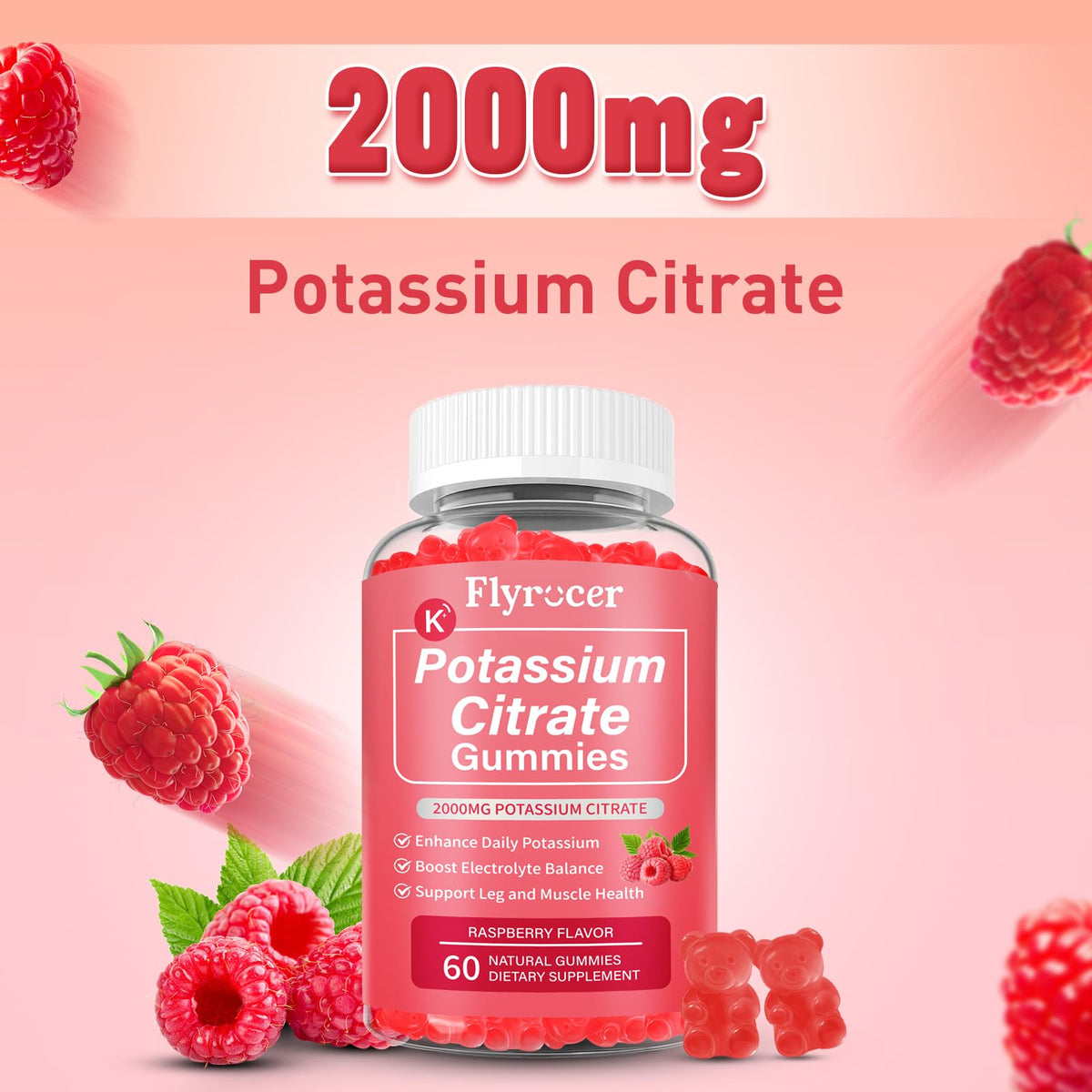 Gummies de Citrate de Potassium Flyrocer, illustration des bienfaits pour la santé musculaire