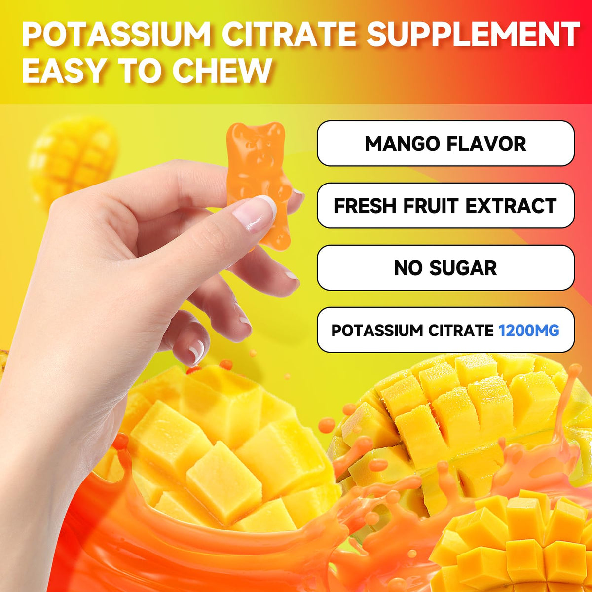 Gummies de Citrate de Potassium GrnLife, montrant la taille de la portion
