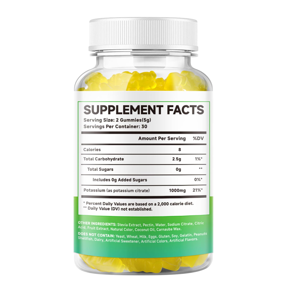 Gummies de Citrate de Potassium MEENCCD ouvertes avec quelques gummies visibles