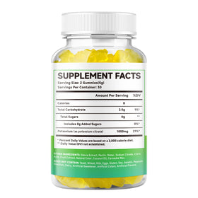 Gummies de Citrate de Potassium MEENCCD ouvertes avec quelques gummies visibles