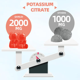 Gummies de citrate de potassium QANLOI, gummies dans une main