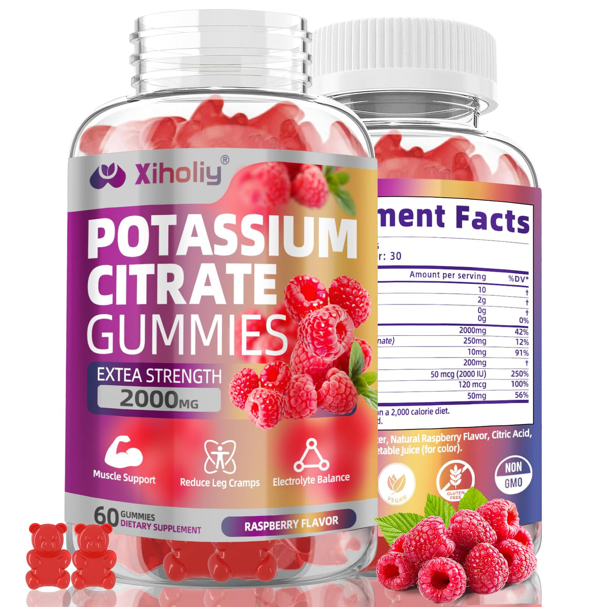 Gummies de Citrate de Potassium XIHOLIY avec affichage de la boîte