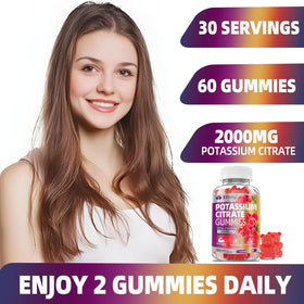 Gummies de Citrate de Potassium XIHOLIY avec étiquette nutritionnelle