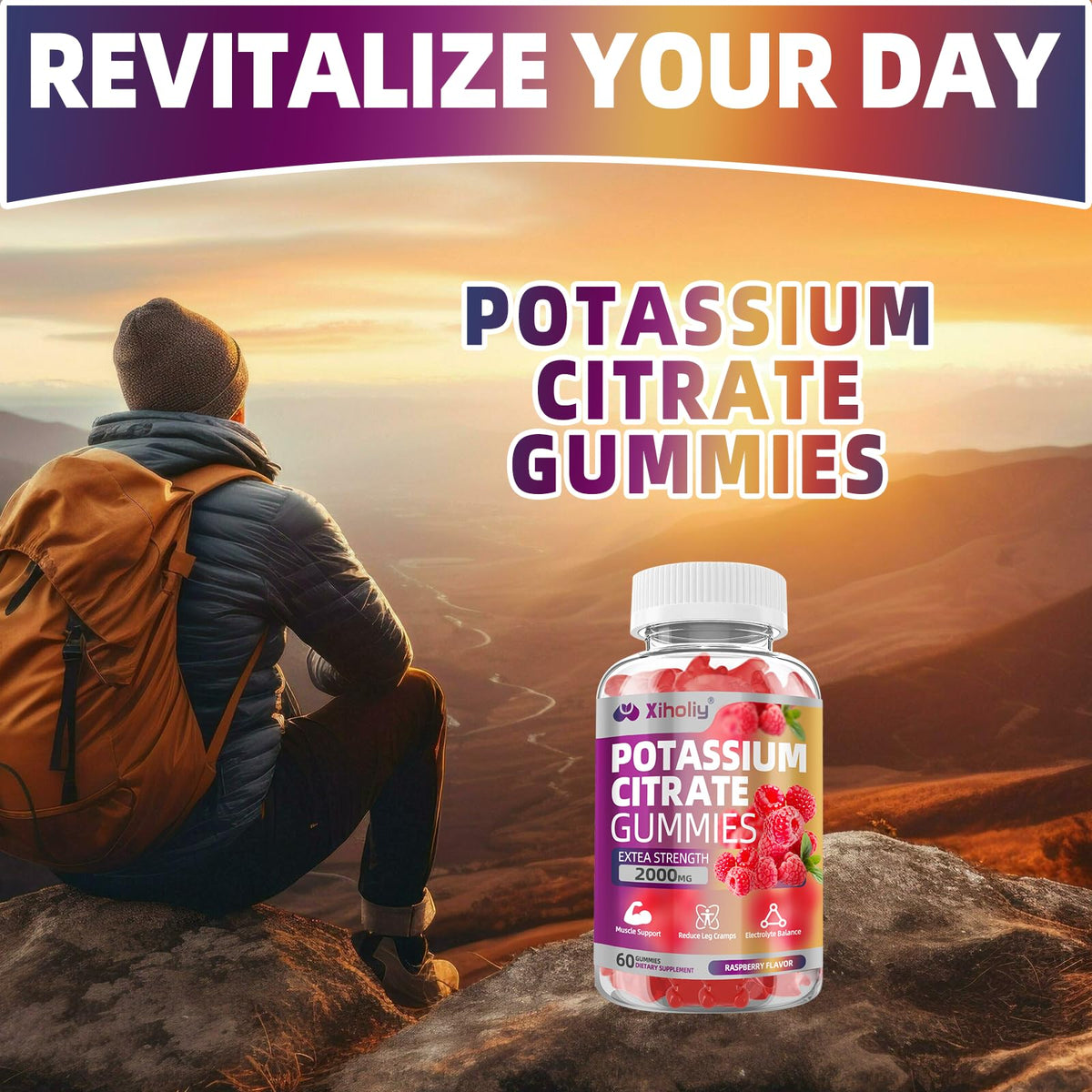 Gummies de Citrate de Potassium XIHOLIY pour un usage quotidien