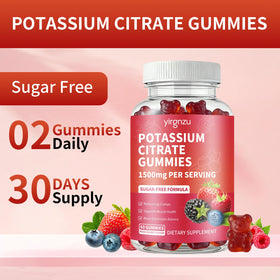 Gummies de Citrate de Potassium yirgnzu à côté d'un verre d'eau