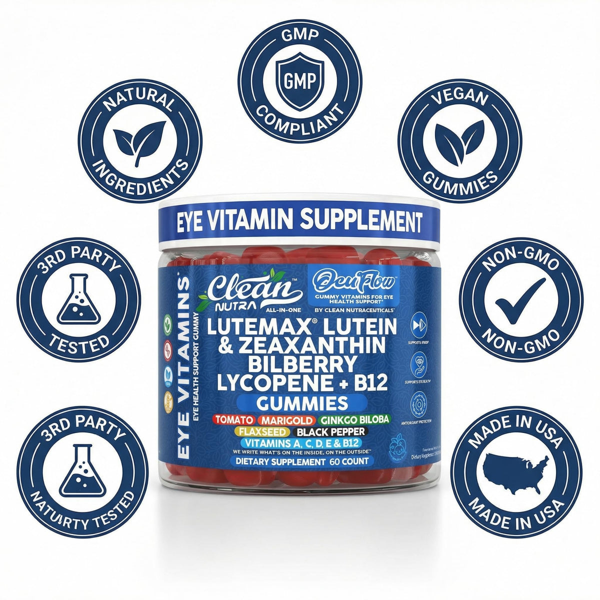 Gummies de Clean Nutraceuticals avec un verre d'eau