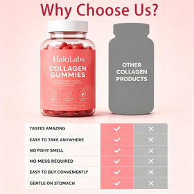 Gummies de collagène Halo Labs fraise en gros plan