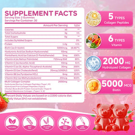 Gummies de collagène Jabsah avec goût de fraise sur fond blanc