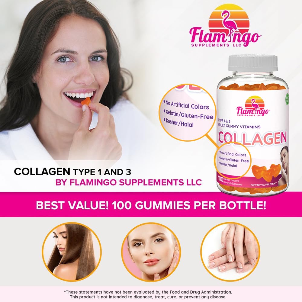 Gummies de collagène marin Flamingo 340g - présentation sur une table