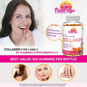 Gummies de collagène marin Flamingo 340g - présentation sur une table